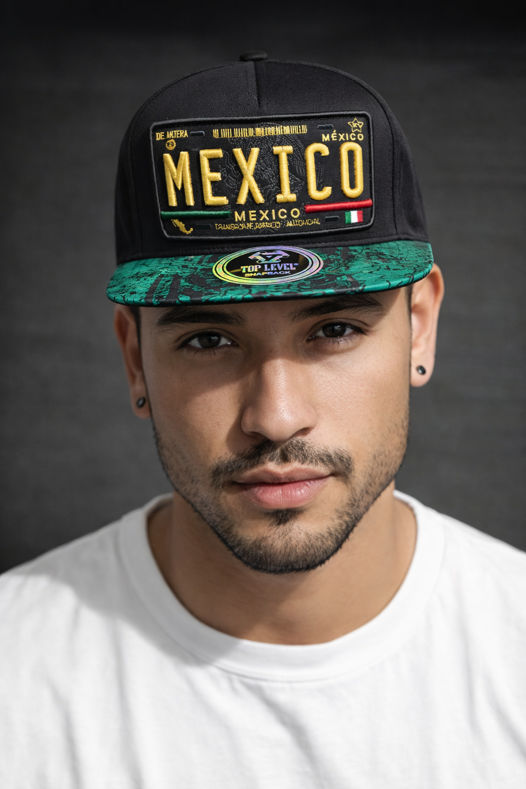 Gorra Snapback Herencia México – Negra con Visera Verde | Bordado Premium