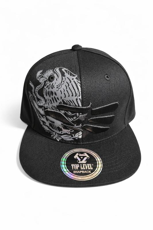 Gorra Snapback Negra Águila – Edición México | Bordado Premium
