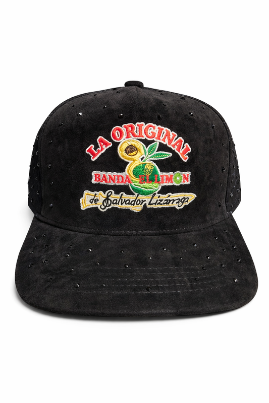 La Original Banda El Limón Gorra Snapback Negra con Diamantes